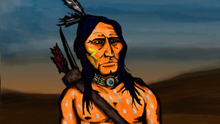 Native american man feather knife - a feather free wallpaper