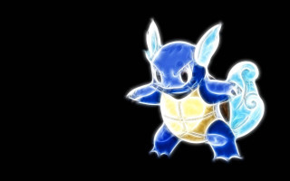 Blue yellow pokemon black background - a white outline free wallpaper