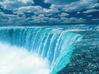 Waterfall boat sky clouds water - cloud above free wallpaper