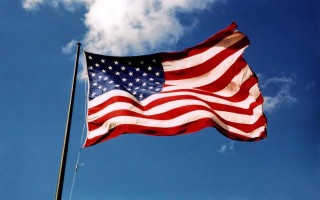 American flag flying sky clouds - white cloud free wallpaper