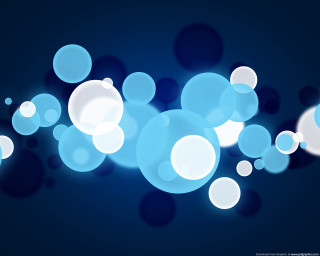 Blue black abstract hologram bubble - white circle free wallpaper