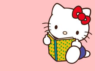 Hello kitty box bow sitting - comic book free wallpaper