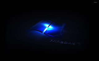 Blue windows 7 logo black - the word window 7 free wallpaper