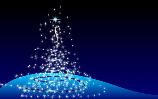 Christmas tree stars blue background - a christmas tree free wallpaper