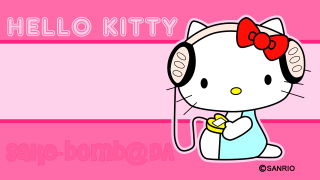 Hello kitty microphone pink background - kitty wallpaper free wallpaper