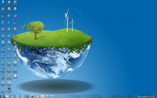 Desktop computer green island windmills - wind mill free wallpaper