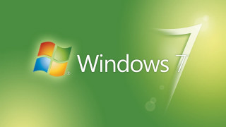 Green background windows 7 logo - the word window 7 free wallpaper