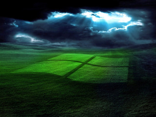 Green field cross shadow dark 2 - a bright sun free wallpaper