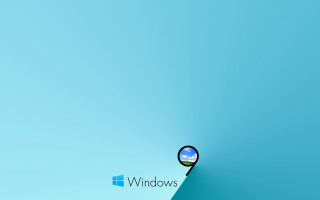 Blue wall window blue sky - minimalistic free wallpaper