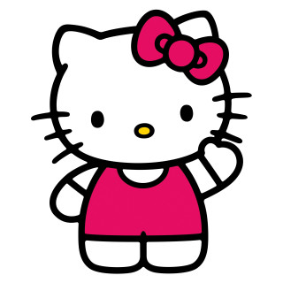 Hello kitty pink bow hologram - free anime wallpaper for tablet