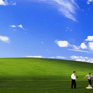 Two men grass field sky - two man free wallpaper for tablet