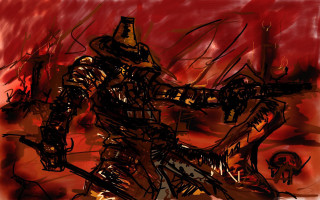 Man suit sword red background 2 - a red background behind free wallpaper