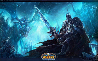 Man sword dragon blue background - alex horley free wallpaper