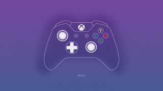 Purple controller white outline game - clean free wallpaper for desktop