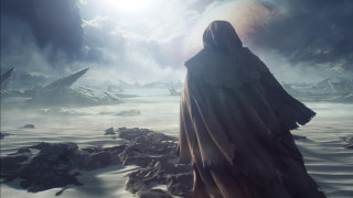 Woman long dress desert giant - a desert area free wallpaper