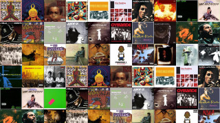 Collage album covers man woman - free aesthetic wallpaper for desktop