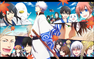 Anime autumn collage sky clouds - a collage of anime characters free wallpaper
