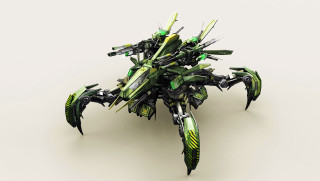 Green black robot object white - robot free wallpaper for desktop