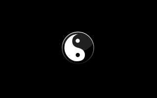 Yin yang symbol black background 2 - cao buxing free wallpaper