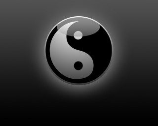 Yin yang black background light - a light reflection free wallpaper