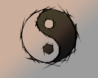 Yin yang black white brown - yang symbol free wallpaper