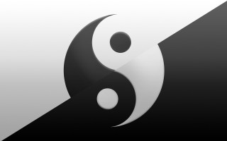 Yin yang symbol black white - dai xi free wallpaper