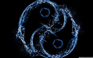Blue water symbol splash black - cao buxing free wallpaper for desktop