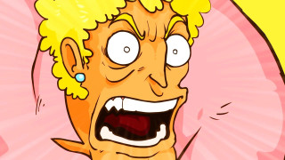 Surprised cartoon character face chest - hyper realistic face free wallpaper