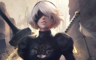 Woman black outfit holding sword 4 - nier:automata free wallpaper