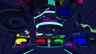 Futuristic city neon colors clock - a futuristic city free wallpaper