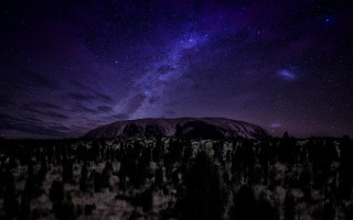 Night sky mountain trees purple - a night sky free wallpaper