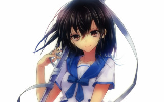 Girl blue ribbon white shirt - a blue ribbon free wallpaper