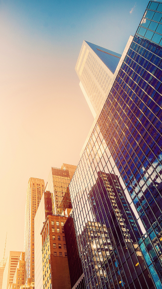 Tall buildings sky background city - a group free wallpaper for mobile