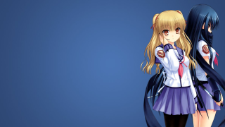 Anime girls long hair blue 6 - a black hair free wallpaper