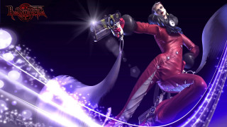 Man red suit skis purple - unreal engine 5 quality free wallpaper