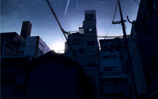 City street buildings stars background - a few building free wallpaper for desktop