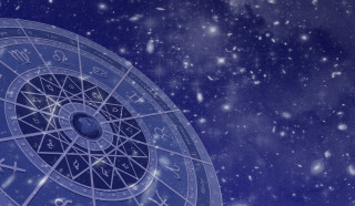 Blue astro wheel zodiac signs - cosmic free wallpaper