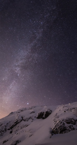 Mountain sky stars clouds snow - free sky wallpaper