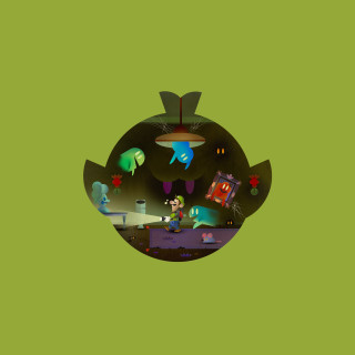 Green cartoon character center image - storybook illustration free wallpaper for tablet