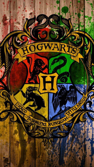 Hogwarts crest wooden wall paint 2 - splatter free wallpaper