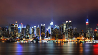 City skyline tall buildings nighttime 7 - ashcan school free wallpaper