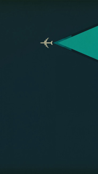 Darkblue plane greentriangle whiteplane minimalist - blue sky free wallpaper for mobile