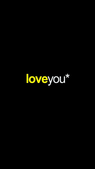Black background love you yellow - free love wallpaper