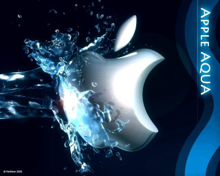 Apple logo water splash blue 2 - an apple logo free wallpaper