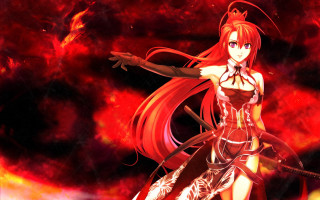 Woman red dress sword red 3 - a sword in front free wallpaper