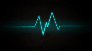 Green heartbeat black background blue 2 - neon light free wallpaper
