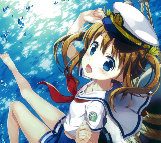 Girl sailor floating anime water - the water free wallpaper for tablet