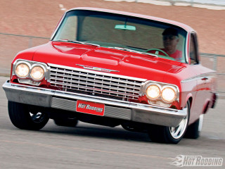 Red car street brick wall - motion blur free wallpaper