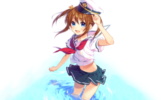 Girl sailor outfit standing water - a girl in a sailor outfit free wallpaper
