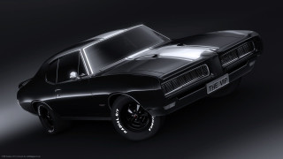 Black muscle car hood flat - vray free wallpaper